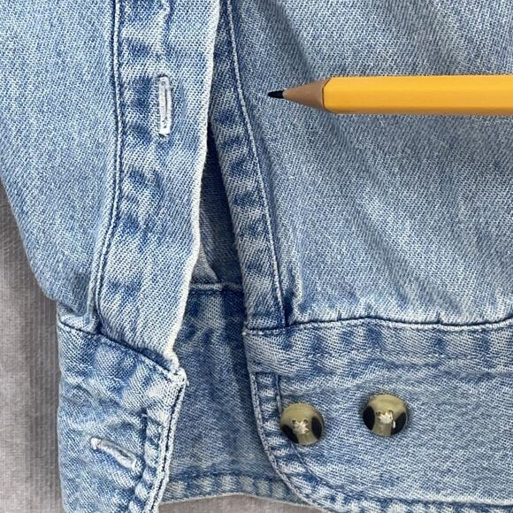 Vintage Alaska Rugged Wear Mens XL Button Down Chambray Denim Long Sleeve Shirt - Picture 5 of 9